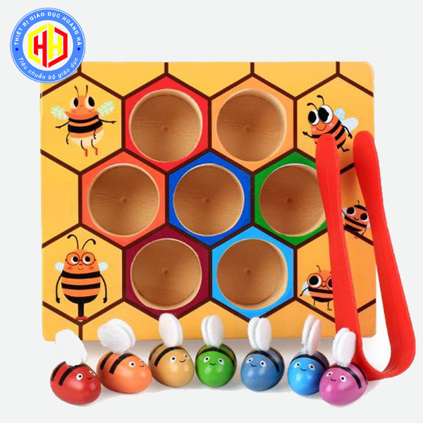 Gắp Ong Vào Tổ Giáo Cụ Montessori Rèn Luyện Vận Động Tinh