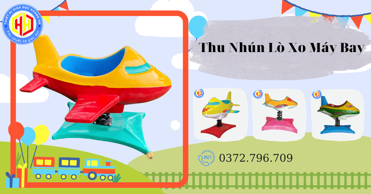 Thu Nhún Lò Xo Máy Bay Ngồi Trong Bằng Nhựa composite Đẹp