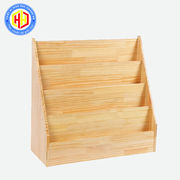 Kệ Sách Gỗ Montessori 4 Tầng Cho Các Lớp Học Mầm Non