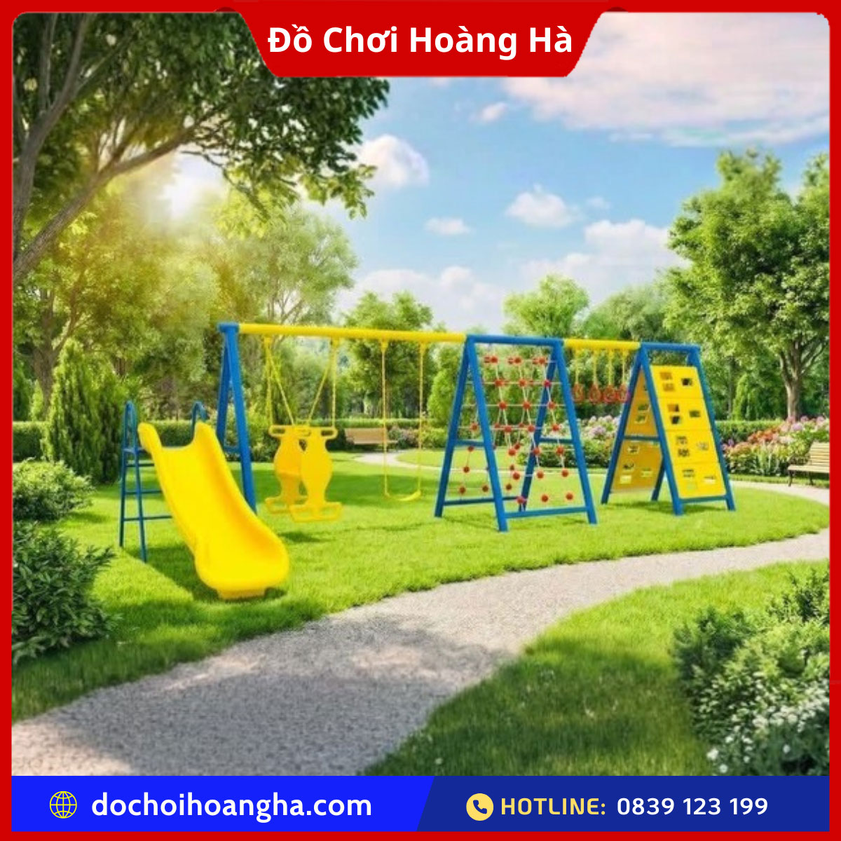 Đồ Chơi Vận Động Đa Năng Ngoài Trời Cho Trẻ Mầm Non 13 bộ vận động đa năng Xích đu cầu trượt thang leo