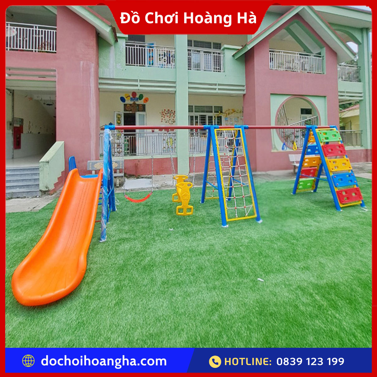 Đồ Chơi Vận Động Đa Năng Ngoài Trời Cho Trẻ Mầm Non 12 bộ vận động đa năng Xích đu cầu trượt thang leo